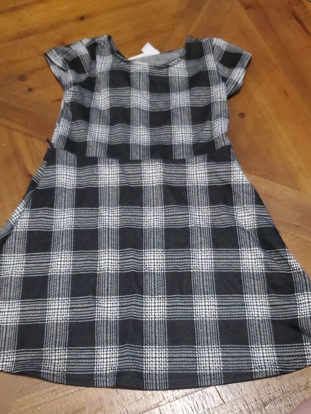 Place Black and White Plaid Fit-and-Flare Girls' Dress